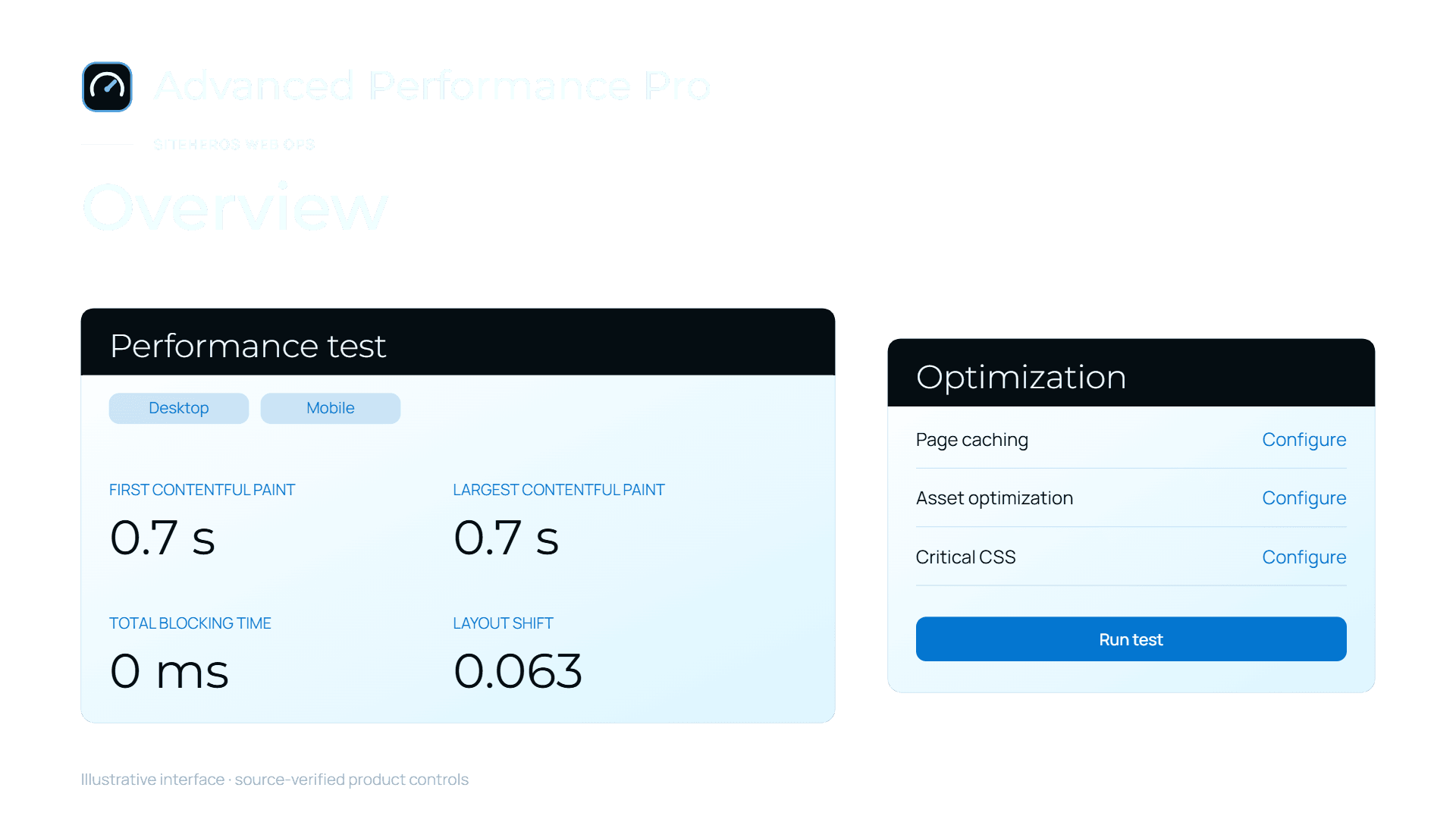 Advanced Performance Pro approved interface illustration.